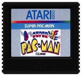 Cartridge artwork for Super Pac-Man on the Atari 5200.
