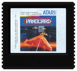 Cartridge artwork for Vanguard on the Atari 5200.