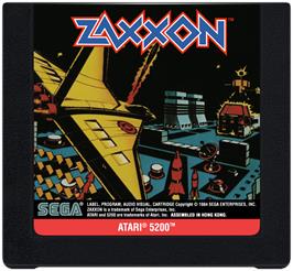 Cartridge artwork for Zaxxon on the Atari 5200.