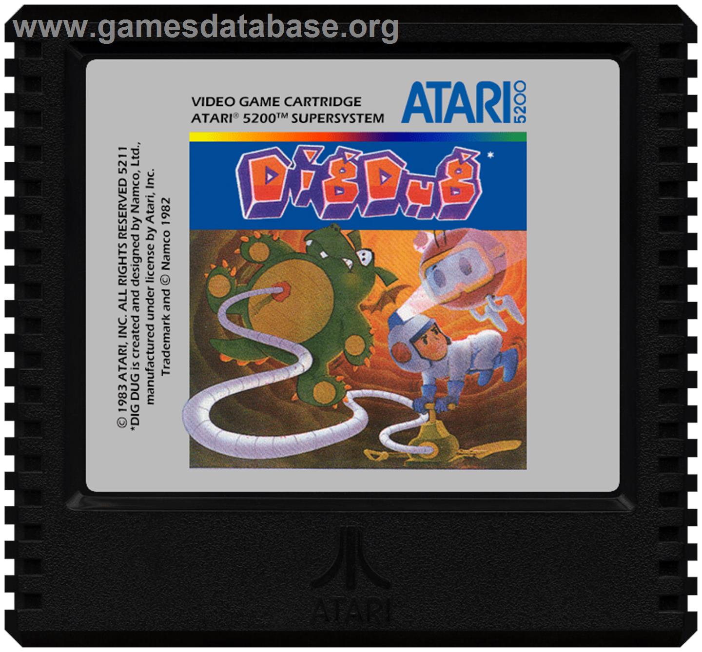 Dig Dug - Atari 5200 - Artwork - Cartridge