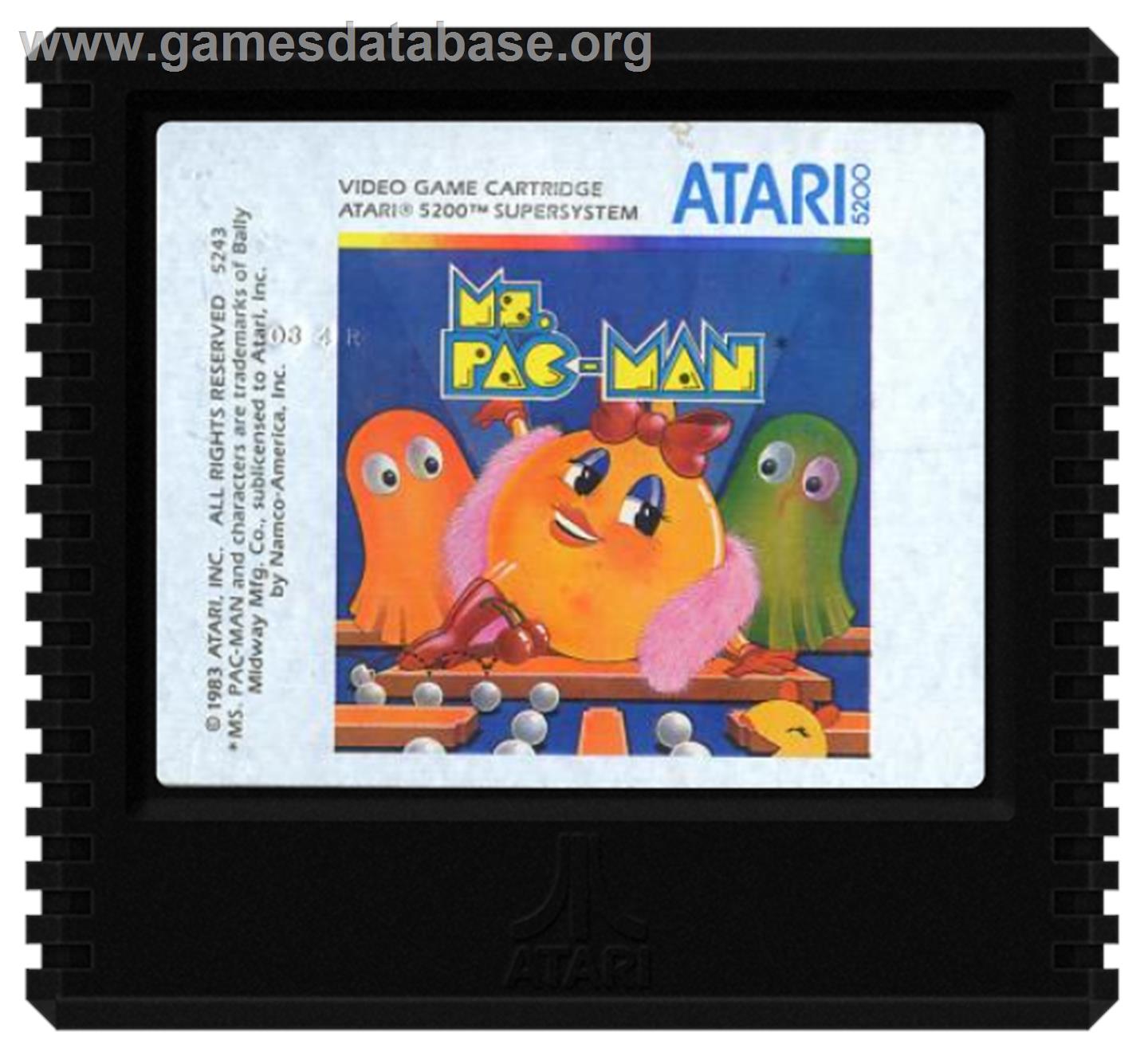 Ms. Pac-Man - Atari 5200 - Artwork - Cartridge