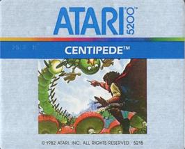 Top of cartridge artwork for Centipede on the Atari 5200.