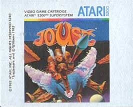 Top of cartridge artwork for Joust on the Atari 5200.