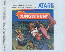 Top of cartridge artwork for Jungle Hunt on the Atari 5200.