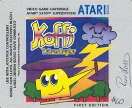 Top of cartridge artwork for Koffi: Yellow Kopter: Demo on the Atari 5200.