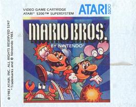 Top of cartridge artwork for Mario Bros. on the Atari 5200.