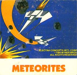 Top of cartridge artwork for Meteorites on the Atari 5200.