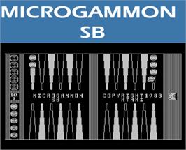 Top of cartridge artwork for Microgammon SB on the Atari 5200.