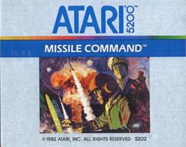Top of cartridge artwork for Missile Command on the Atari 5200.