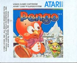 Top of cartridge artwork for Pengo on the Atari 5200.