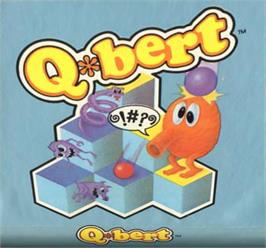 Top of cartridge artwork for Q*bert on the Atari 5200.