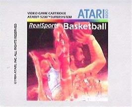 Top of cartridge artwork for RealSports Basketball on the Atari 5200.