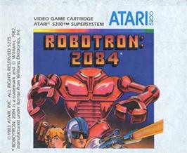 Top of cartridge artwork for Robotron on the Atari 5200.