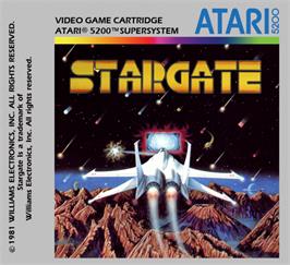 Top of cartridge artwork for Stargate on the Atari 5200.