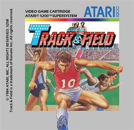 Top of cartridge artwork for Track & Field on the Atari 5200.