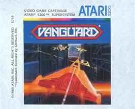 Top of cartridge artwork for Vanguard on the Atari 5200.