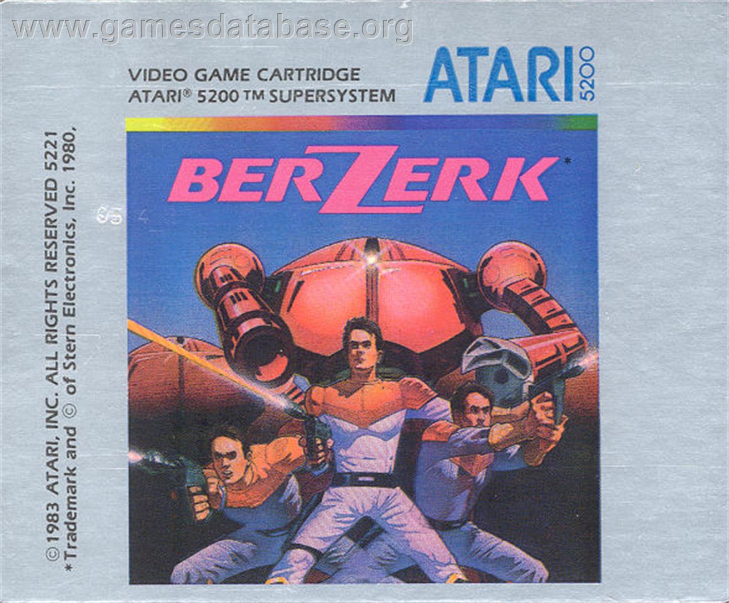Berzerk - Atari 5200 - Artwork - Cartridge Top