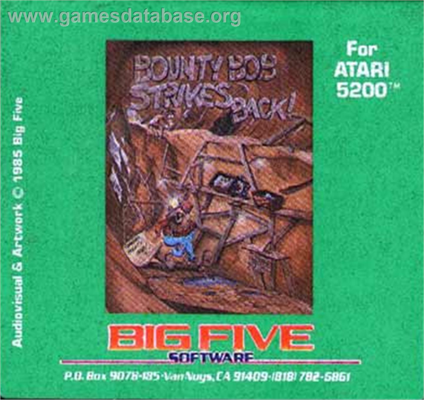 Bounty Bob Strikes Back - Atari 5200 - Artwork - Cartridge Top