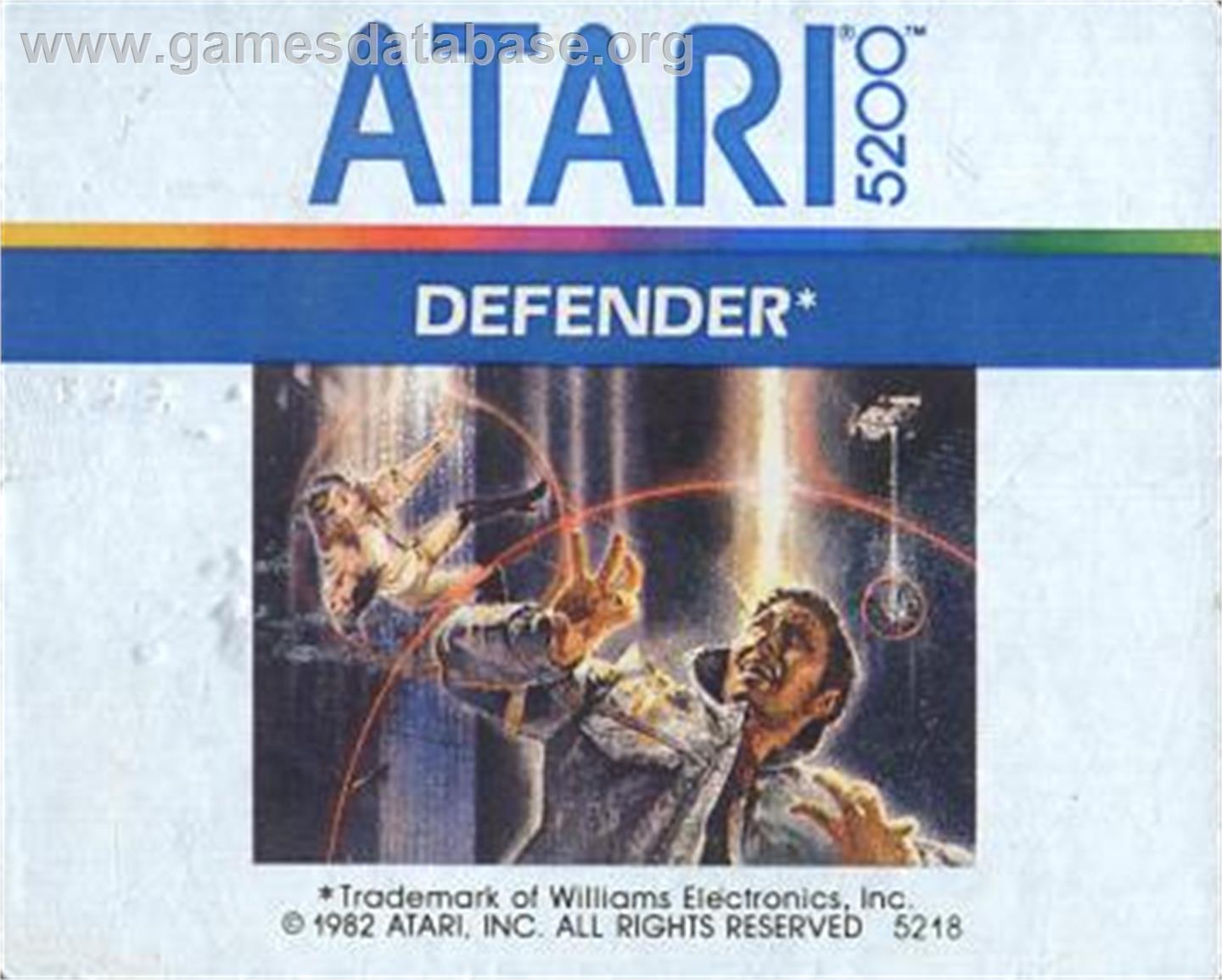 Defender - Atari 5200 - Artwork - Cartridge Top