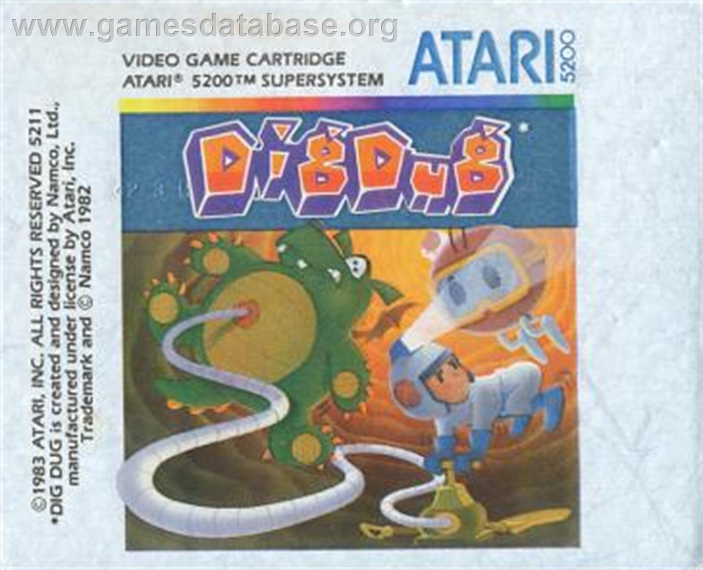 Dig Dug - Atari 5200 - Artwork - Cartridge Top