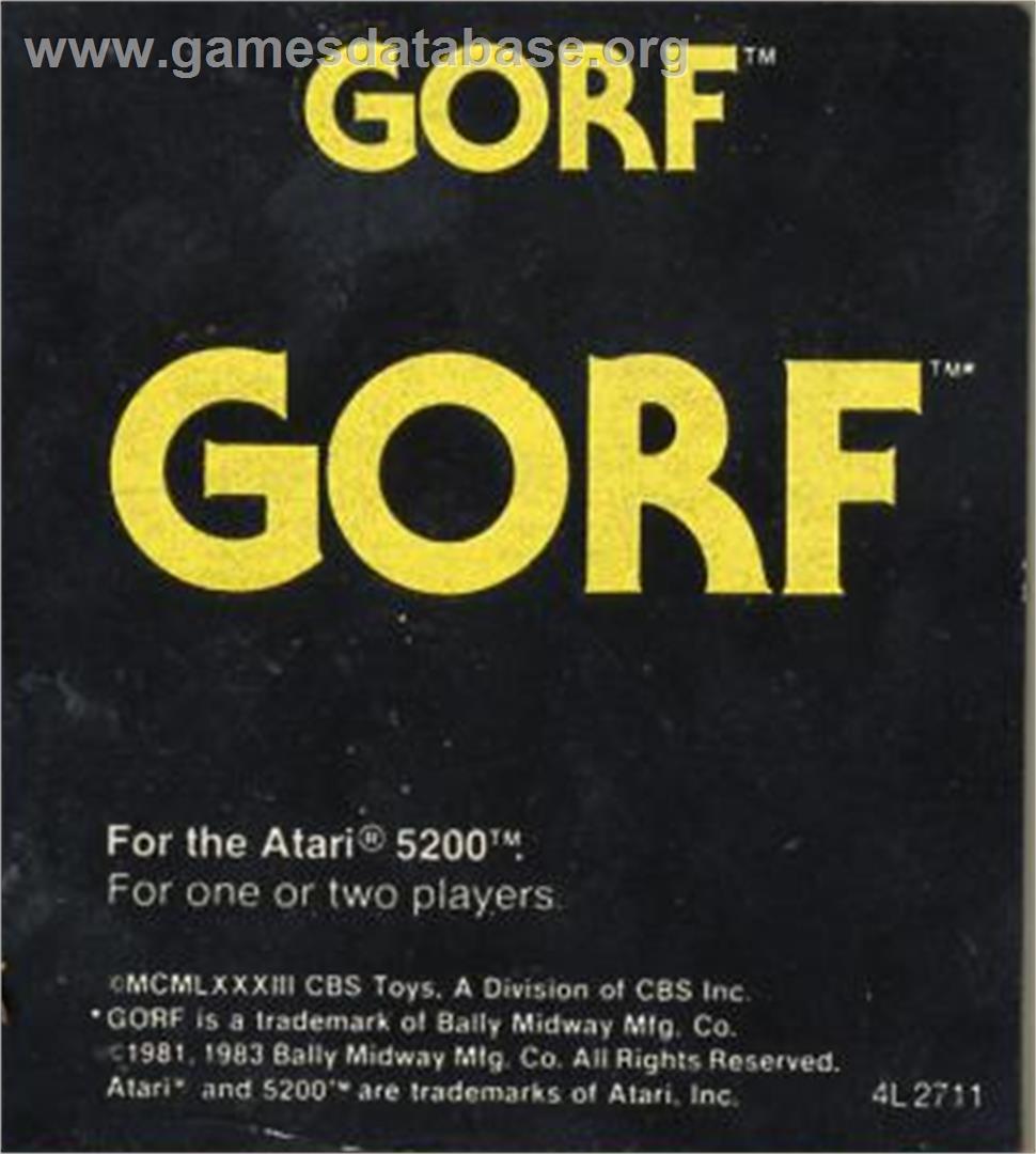Gorf - Atari 5200 - Artwork - Cartridge Top