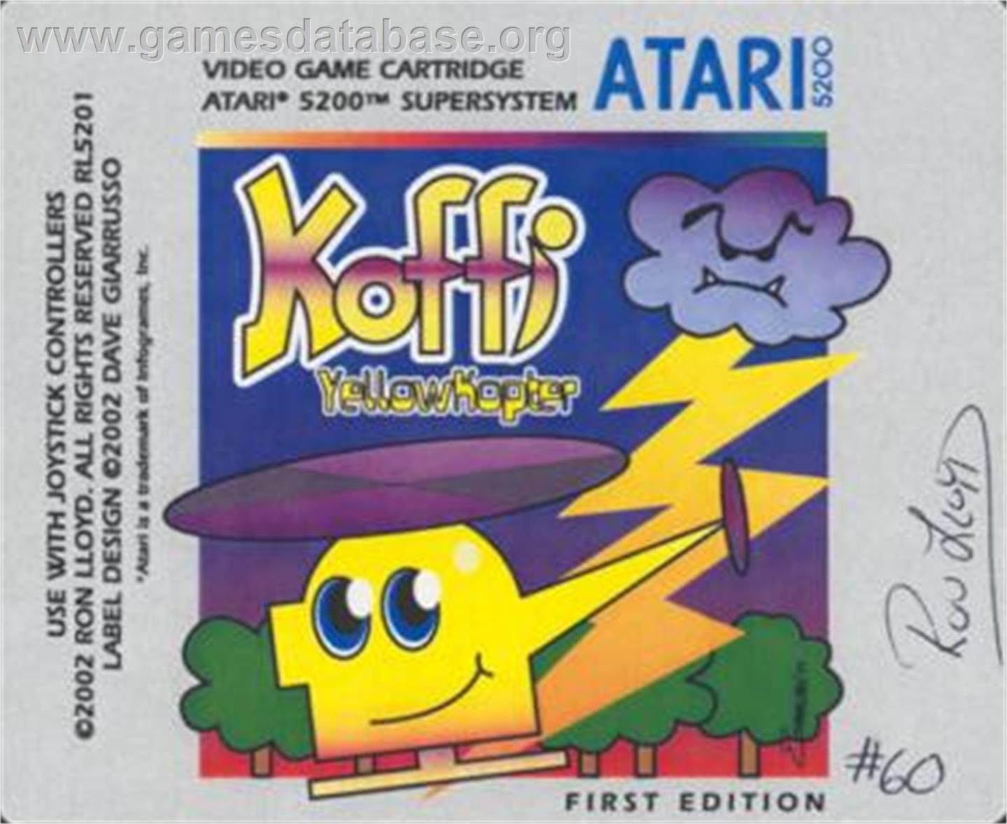 Koffi: Yellow Kopter: Demo - Atari 5200 - Artwork - Cartridge Top