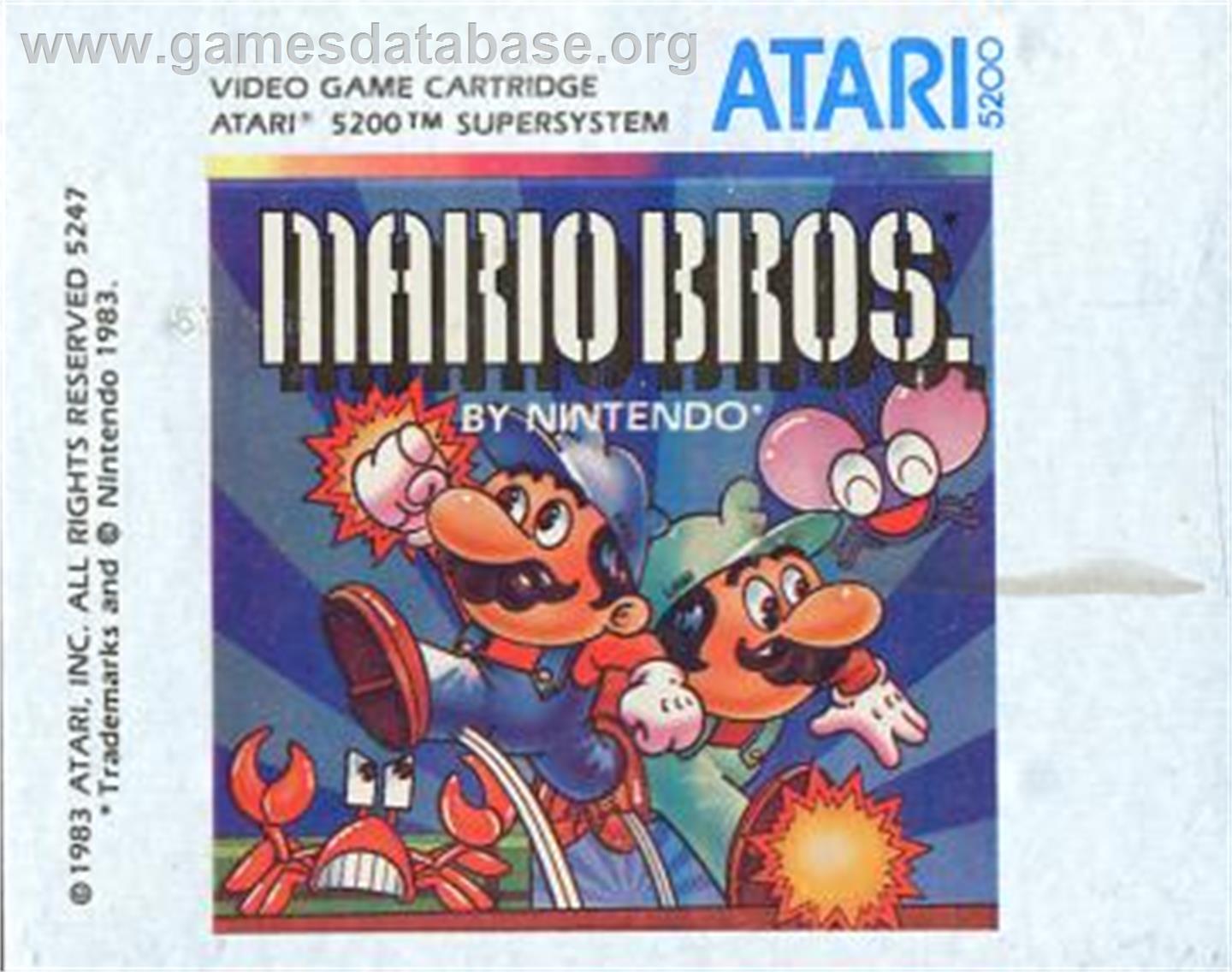 Mario Bros. - Atari 5200 - Artwork - Cartridge Top