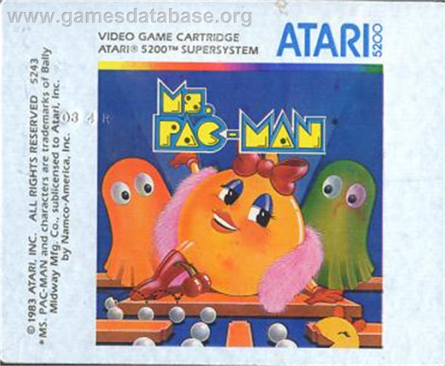 Ms. Pac-Man - Atari 5200 - Artwork - Cartridge Top