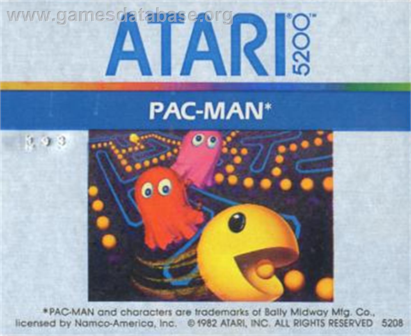 Pac-Man - Atari 5200 - Artwork - Cartridge Top