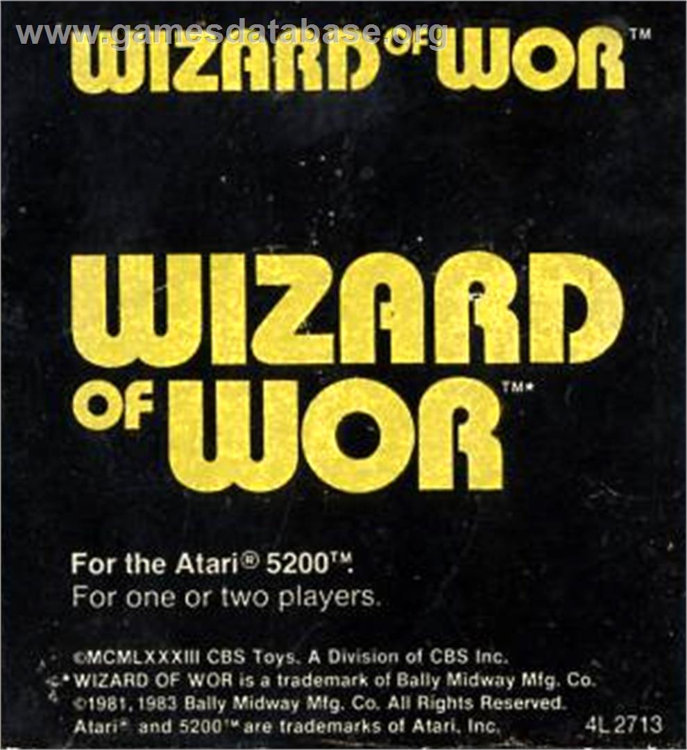 Wizard of Wor - Atari 5200 - Artwork - Cartridge Top