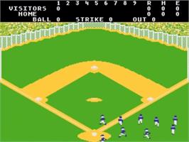 In game image of Barroom Baseball on the Atari 5200.