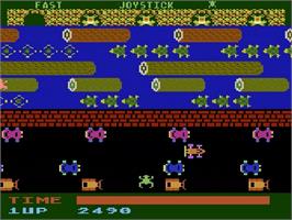 In game image of Frogger on the Atari 5200.