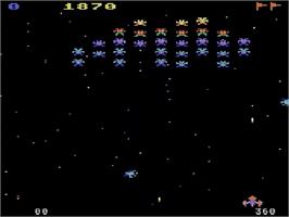 In game image of Galaxian on the Atari 5200.