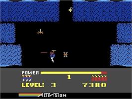 In game image of H.E.R.O. - Helicopter Emergency Rescue Operation on the Atari 5200.