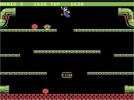 In game image of Mario Bros. on the Atari 5200.