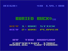 Title screen of Buried Bucks on the Atari 5200.