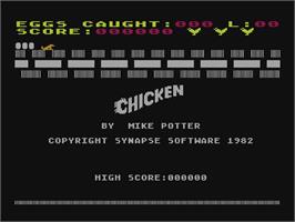 Title screen of Chicken (Atari 8bit conversion) on the Atari 5200.