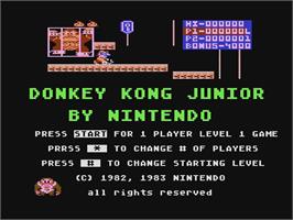 Title screen of Donkey Kong Jr on the Atari 5200.