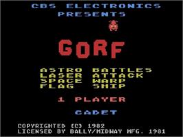 Title screen of Gorf on the Atari 5200.