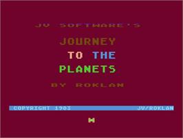 Title screen of Journey to the Planets (Atari 8bit conversion) on the Atari 5200.