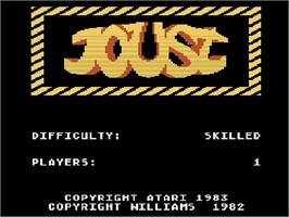 Title screen of Joust on the Atari 5200.