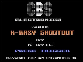 Title screen of K-razy Shoot-out on the Atari 5200.