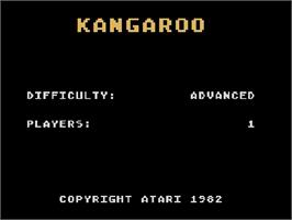 Title screen of Kangaroo on the Atari 5200.