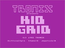 Title screen of Kid Grid (Atari 8bit conversion) on the Atari 5200.