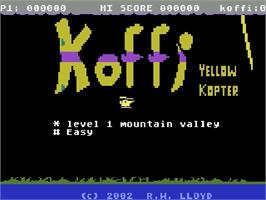 Title screen of Koffi: Yellow Kopter: Demo on the Atari 5200.