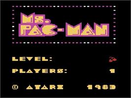 Title screen of Ms. Pac-Man on the Atari 5200.