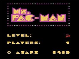 Title screen of Ms. Pac-Man on the Atari 5200.