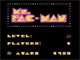 Title screen of Ms. Pac-man on the Atari 5200.