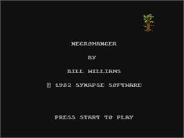 Title screen of Necromancer (Atari 8bit conversion) on the Atari 5200.