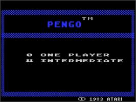 Title screen of Pengo on the Atari 5200.